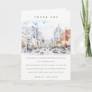 Cartão De Agradecimento Casamento Paisagem Aquarela Omaha Nebraska