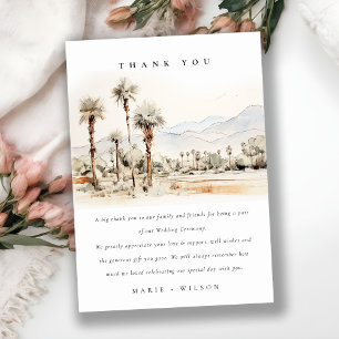 Cartão De Agradecimento Casamento Paisagem Chic Palm Springs Califórnia