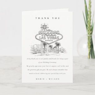 Cartão De Agradecimento Casamento Paisagem Esboço Las Vegas Nevada