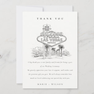 Cartão De Agradecimento Casamento Paisagem Esboço Las Vegas Nevada