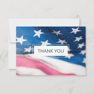 Cartão De Agradecimento Casamento Patriótico da Bandeira Azul-Americana V