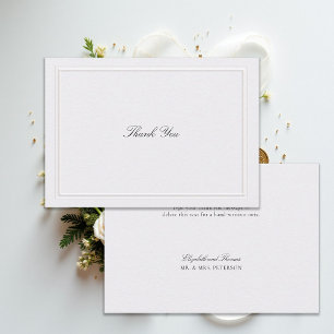 Cartão De Agradecimento Casamento Pérola Quadro Elevado Clássico Moderno F