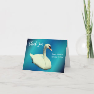 Cartão De Agradecimento Casamento Personalizado de Cisne Branco
