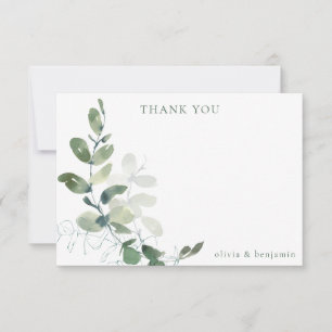 Cartão De Agradecimento Casamento Personalizado De Eucalipto Botânico Mode
