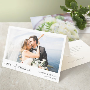 Cartão De Agradecimento Casamento Personalizado De Fotografia Elegante Sim