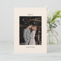 Casamento Personalizado Foto Marrom Marfim Minimal