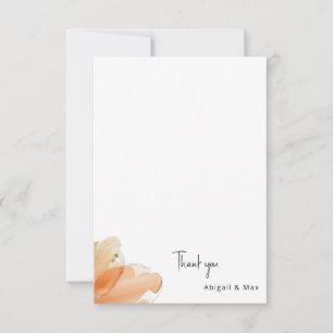 Cartão De Agradecimento Casamento Personalizado Laranja Blossom