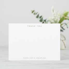 Cartão De Agradecimento Casamento Personalizado Minimalista Moderno em Ver