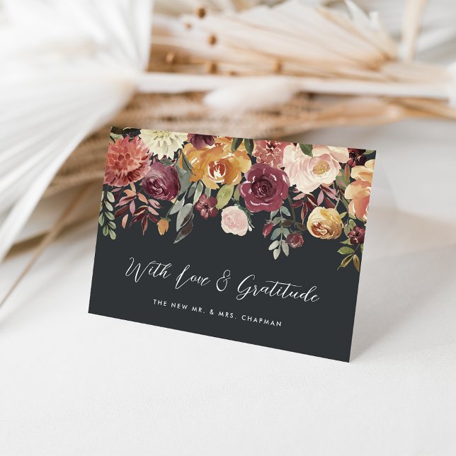 Cartão De Agradecimento Casamento Personalizado Rustic Bloom (Criador carregado)