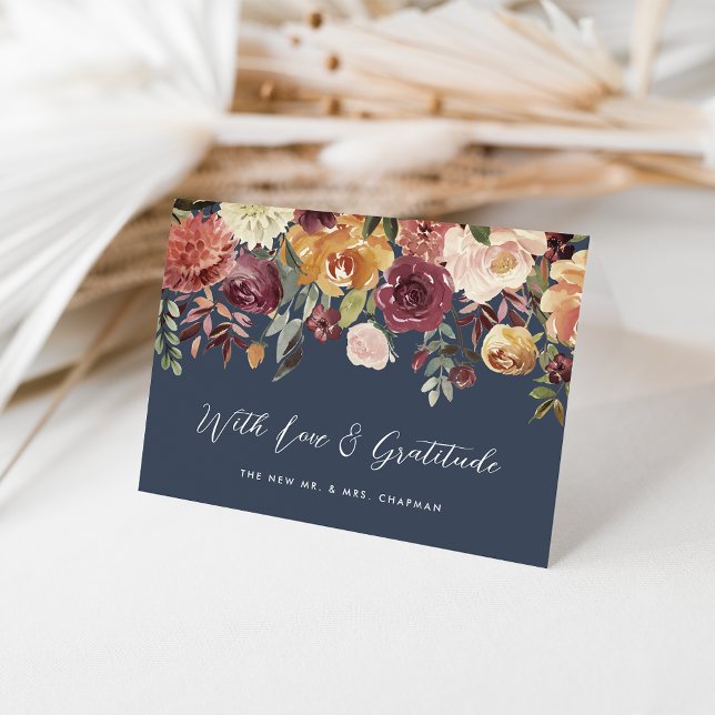 Cartão De Agradecimento Casamento Personalizado Rustic Bloom (Criador carregado)