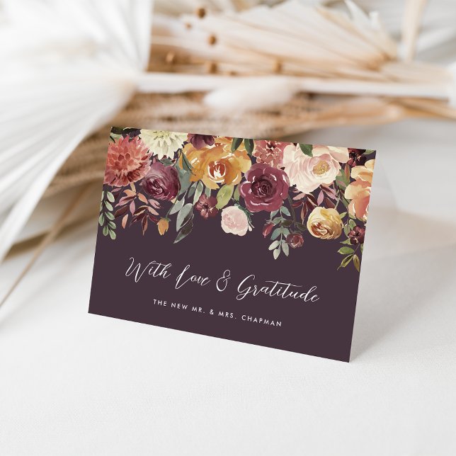 Cartão De Agradecimento Casamento Personalizado Rustic Bloom (Criador carregado)