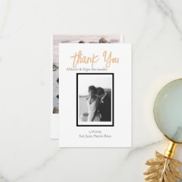 Cartão De Agradecimento Casamento Personalizado Simples Clássico Minimalis