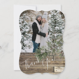 Cartão De Agradecimento Casamento Pine-Pine-Pine De Inverno