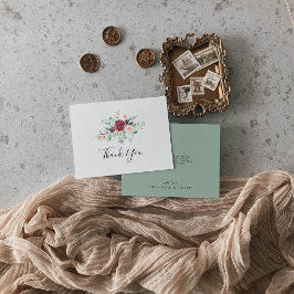 Cartão De Agradecimento Casamento Plana Contemporâneo Eucalyptus Floral