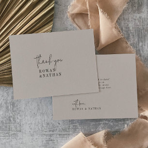 Cartão De Agradecimento Casamento Plana EDITÁVEL EDITÁVEL COM COR Chica Mo