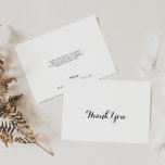 Cartão De Agradecimento Casamento plano da caligrafia moderna<br><div class="desc">Este cartões de agradecimentos de casamento plano de caligrafia moderno é perfeito para um casamento rústico. O design simples e elegante apresenta a tipografia de scripts clássicos e ricos em preto e branco. Personalize o dentro da placa com seus nomes e uma mensagem de obrigado. Ou deixe o vazio da...</div>