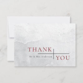 Cartão De Agradecimento Casamento por Aquarela de Cinzas Simples Moderna