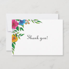 Cartão De Agradecimento Casamento Primavera Verão Flor Brilhante