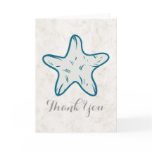 Casamento Real Blue Rustic Starfish Obrigado