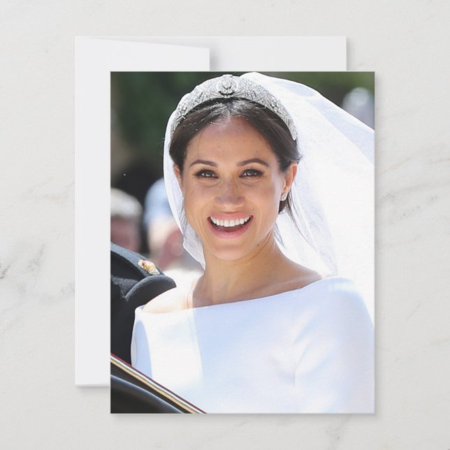 Cartão De Agradecimento Casamento Real de Meghan Markle (Frente)