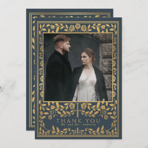 Cartão De Agradecimento Casamento Real Medieval da cinza