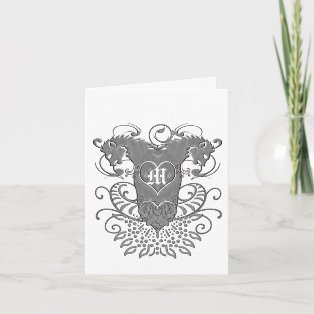 Cartão De Agradecimento Casamento Renascentista Lion Rampant Obrigado (Frente)