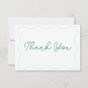 Cartão De Agradecimento Casamento Retroativo Verde Wavy