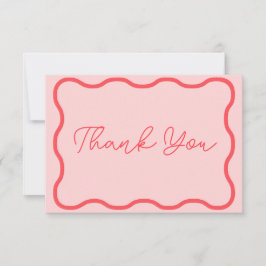 Cartão De Agradecimento Casamento retrorreflector de onda rosa