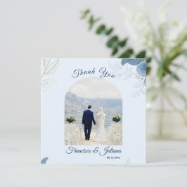 Cartão De Agradecimento Casamento Romântico à Beira-Mar