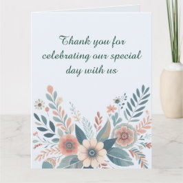 Cartão De Agradecimento Casamento Romântico Boêmio Floral