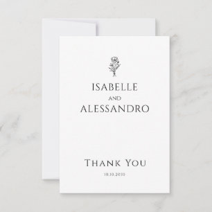 Cartão De Agradecimento Casamento Romântico de Foto Boho Obrigado