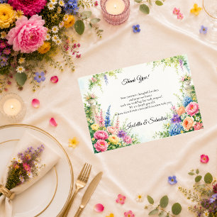 Cartão De Agradecimento Casamento Romântico em uma Mansão de Jardim Capric