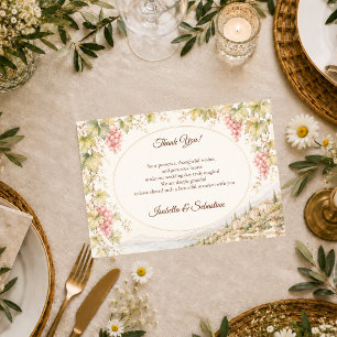 Cartão De Agradecimento Casamento Romântico em Vinhedo