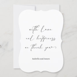 Cartão De Agradecimento Casamento romântico entre amor e felicidade legant