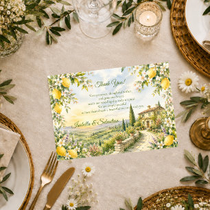Cartão De Agradecimento Casamento Romântico Toscano