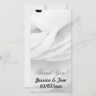 Cartão De Agradecimento Casamento rosa preto e branco