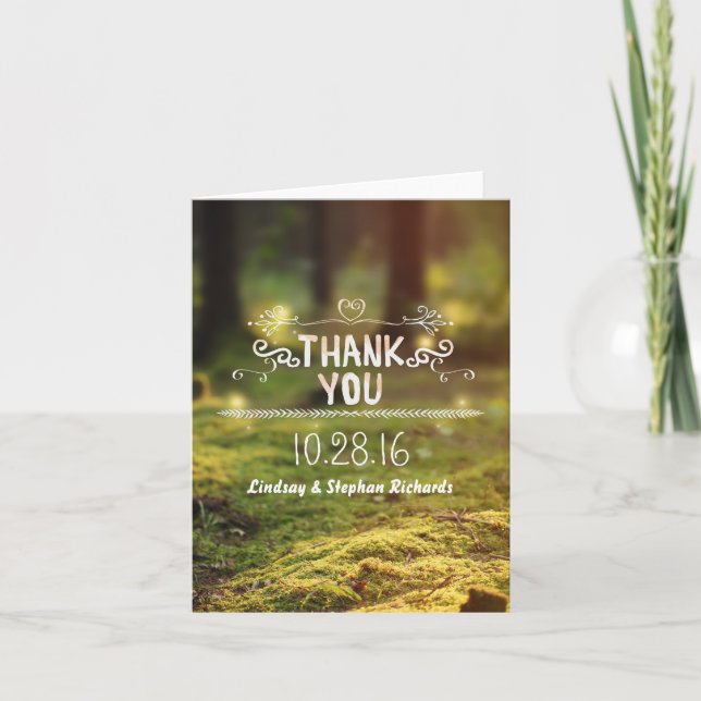 Cartão De Agradecimento Casamento Russo Da Floresta Encantada Obrigado Car (Frente)