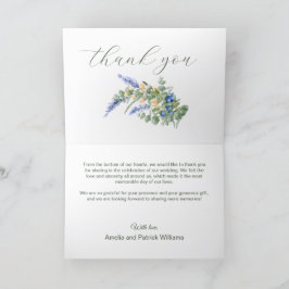 Cartão De Agradecimento Casamento Russo da Lavanda de Flores Selvagens-Blu