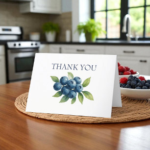 Cartão De Agradecimento Casamento Russo de Berry Fruta Blueberry Obrigado