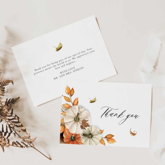 Cartão De Agradecimento Casamento Russo de Queda (Fall Boho Wedding Thank you card)
