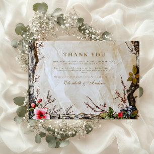 Cartão De Agradecimento Casamento Rustic Autumn Berry