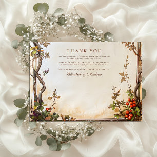 Cartão De Agradecimento Casamento Rustic Berry Branch
