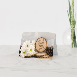 Cartão De Agradecimento Casamento Rustic Daisies Woodland Obrigado