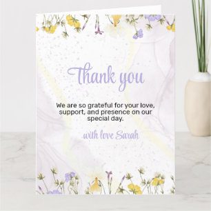 Cartão De Agradecimento Casamento Rustic Primavera Floral chá de panela