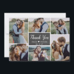 Cartão De Agradecimento Casamento Rustic Simple 6 Photo Collage Script<br><div class="desc">Rustic Chalkboard 6 Foto Colagem Moderna de Caligrafia Script Cartões de agradecimentos De Casamento. modelo de cartões de agradecimentos de casamento com seis (6) fotos na frente e uma (1) foto no verso. Com o texto "obrigado você" em uma fonte de script esplêndida, escrita à mão, em branco, sobre a...</div>