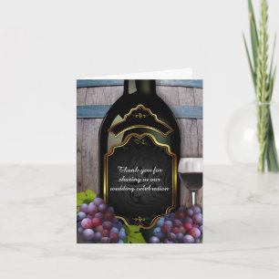 Cartão De Agradecimento Casamento Rustic Vineyard Winery Obrigado