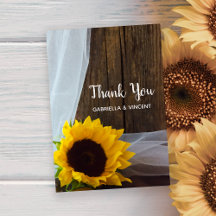 Casamento Rustic Yellow Sunflower Barn Obrigado