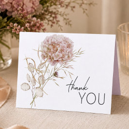 Cartão De Agradecimento Casamento Rústico Boho com Flor Silvestre Delicada
