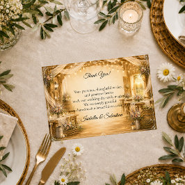 Cartão De Agradecimento Casamento Rústico em Celeiro Interno
