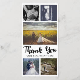Cartão De Agradecimento Casamento Simples Cinco Fotos Obrigado